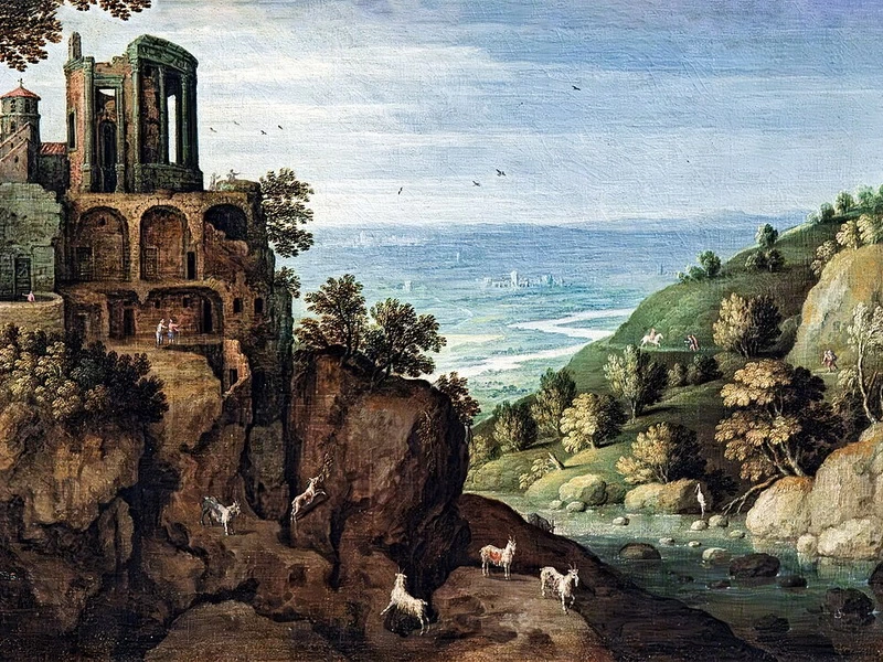 1587-Martin Ryckaert - Veduta della Sibilla di Tivoli - Gallerie dell'Accademia, Venezia